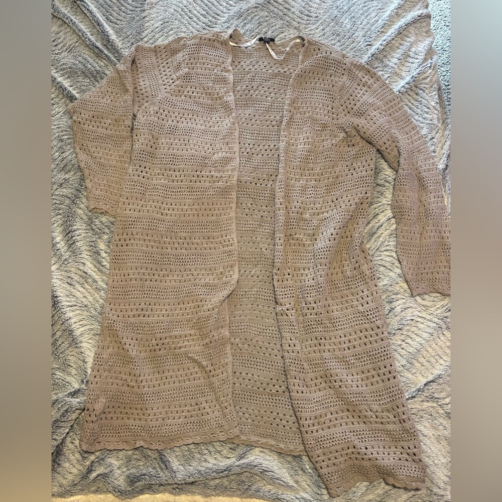 Torrid Plus Size Gray Open Knit Cardigan